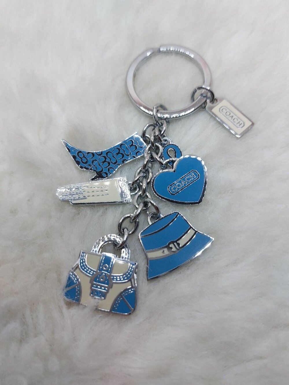 Coach Blue Charms Key Case Purse/Hat/Boot